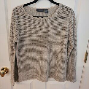 Relativity Brand Scallop trim sweater.